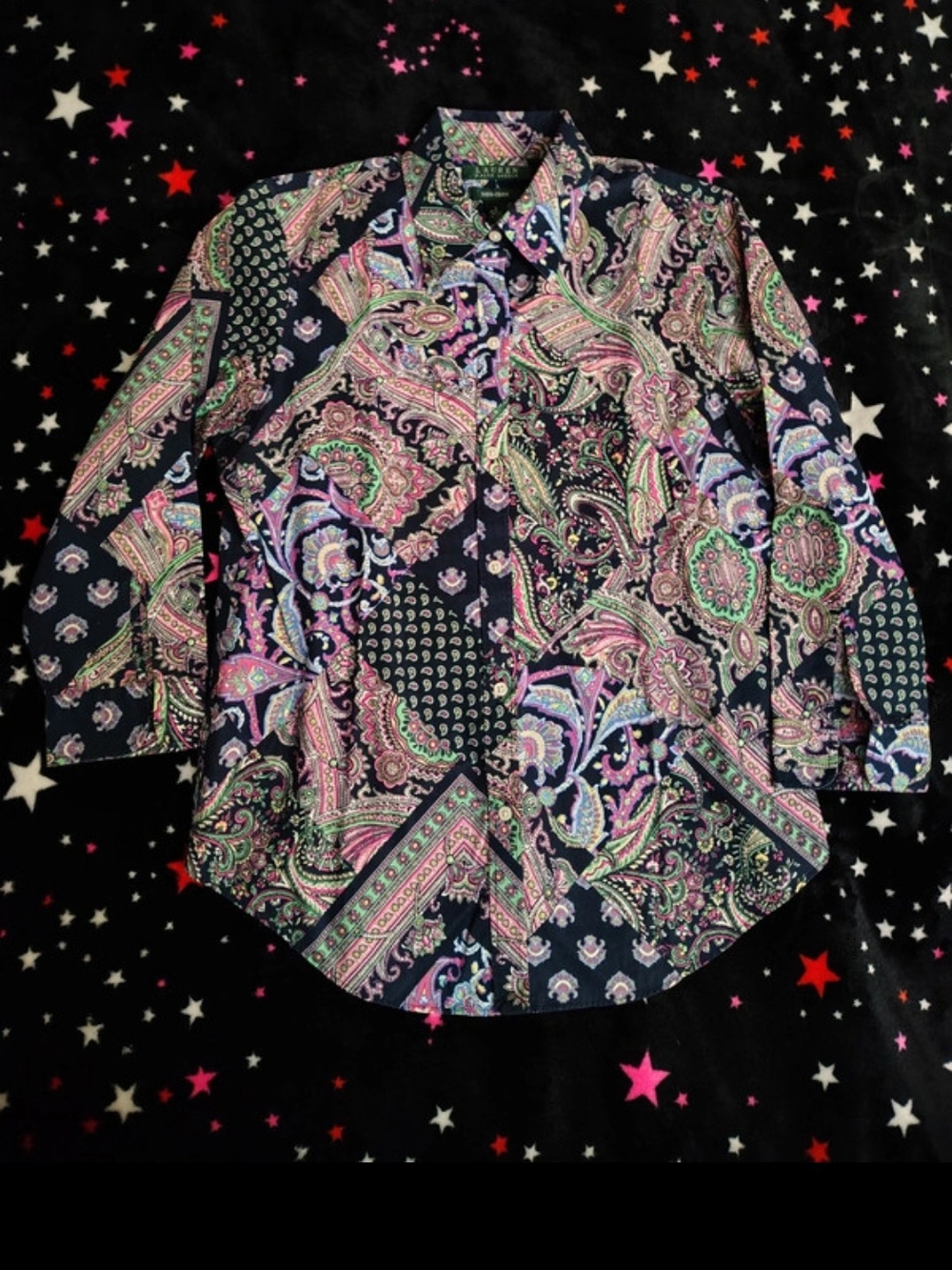 Lauren Ralph Lauren Navy Paisley Button-Up Shirt